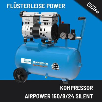Kompresor 24 l, 8 bar, 150 l/min, tihi – slika 9