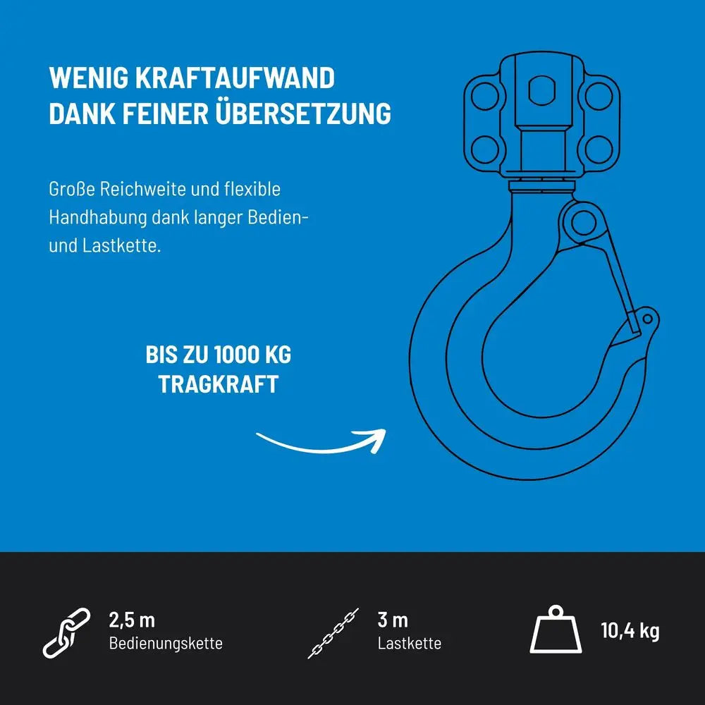 Verižni škripec s čelnim gonilom 1000 kg – slika 5