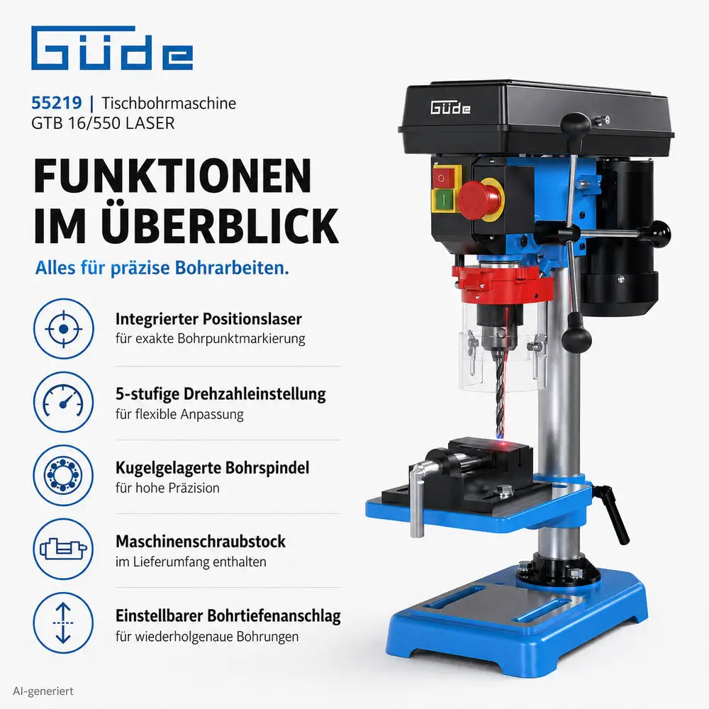 Namizni vrtalni stroj GTB 16/550 LASER – slika 4
