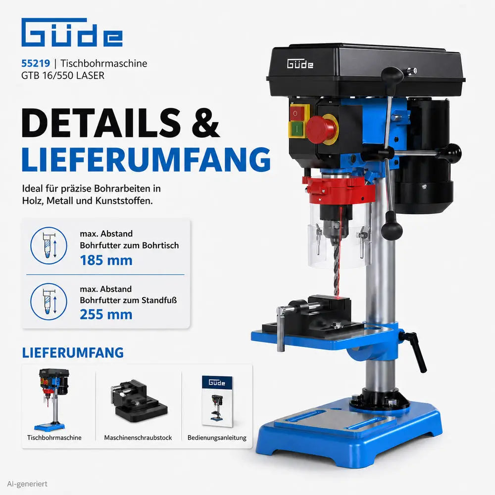 Namizni vrtalni stroj GTB 16/550 LASER – slika 5