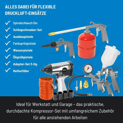 Kompresor 50 l, 10 bar, 400 l/min, 15-delni komplet – slika 11