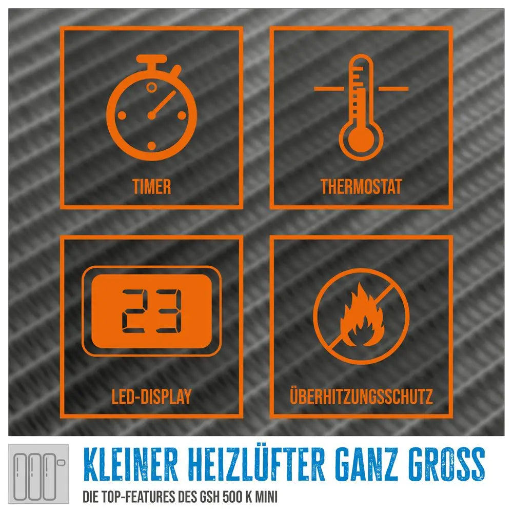 Vtičnični grelni ventilator GSH 500 K mini – slika 8